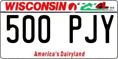WI license plate 500PJY