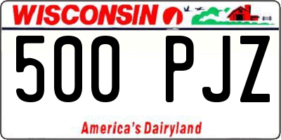 WI license plate 500PJZ