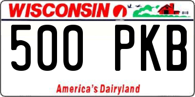 WI license plate 500PKB