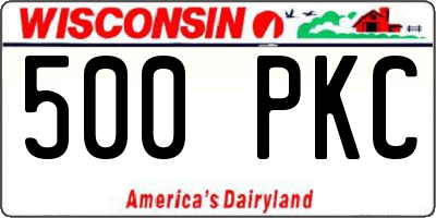 WI license plate 500PKC