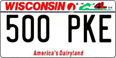 WI license plate 500PKE
