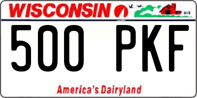 WI license plate 500PKF