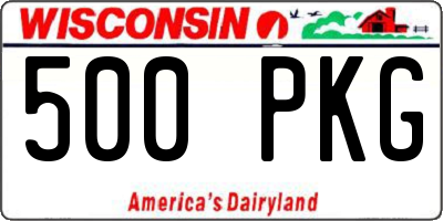 WI license plate 500PKG
