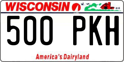 WI license plate 500PKH