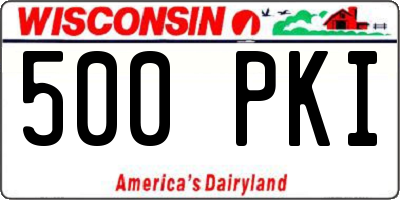 WI license plate 500PKI