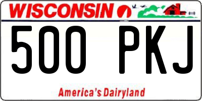 WI license plate 500PKJ