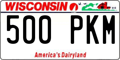 WI license plate 500PKM