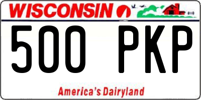 WI license plate 500PKP