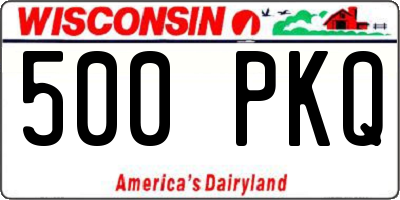 WI license plate 500PKQ