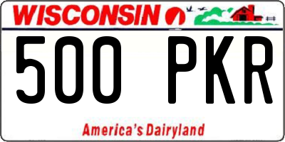 WI license plate 500PKR