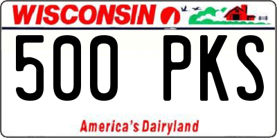 WI license plate 500PKS