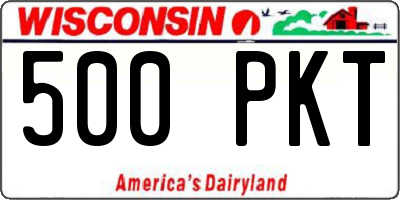 WI license plate 500PKT