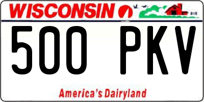 WI license plate 500PKV