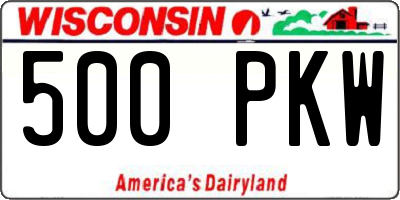 WI license plate 500PKW