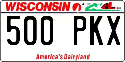 WI license plate 500PKX