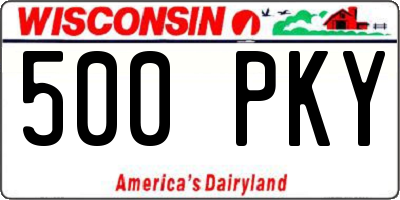 WI license plate 500PKY