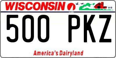 WI license plate 500PKZ
