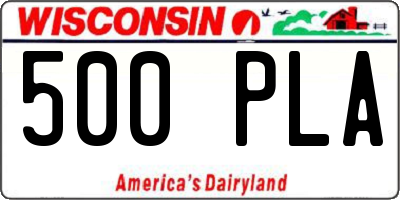 WI license plate 500PLA