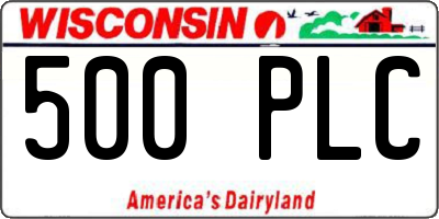 WI license plate 500PLC