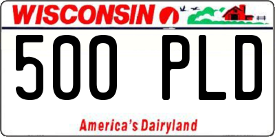 WI license plate 500PLD