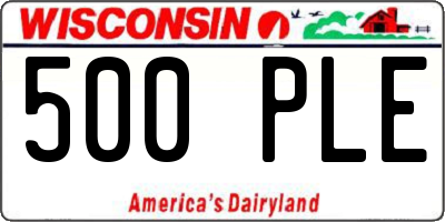 WI license plate 500PLE