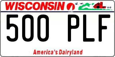 WI license plate 500PLF