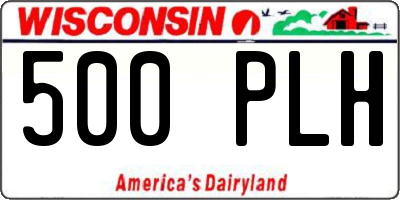 WI license plate 500PLH
