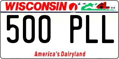 WI license plate 500PLL