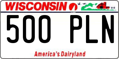 WI license plate 500PLN
