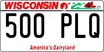 WI license plate 500PLQ