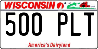 WI license plate 500PLT
