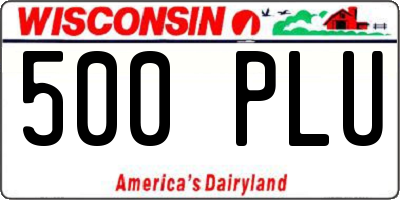 WI license plate 500PLU