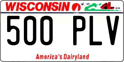 WI license plate 500PLV