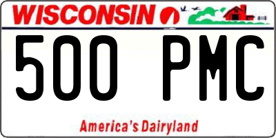WI license plate 500PMC