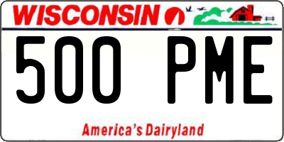 WI license plate 500PME
