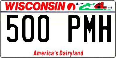 WI license plate 500PMH