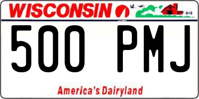 WI license plate 500PMJ