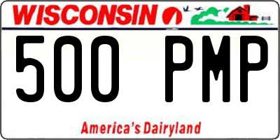 WI license plate 500PMP