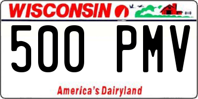 WI license plate 500PMV