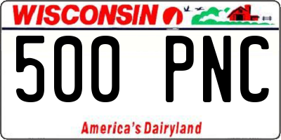WI license plate 500PNC