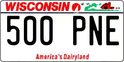 WI license plate 500PNE