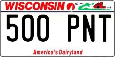 WI license plate 500PNT