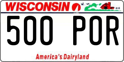 WI license plate 500POR