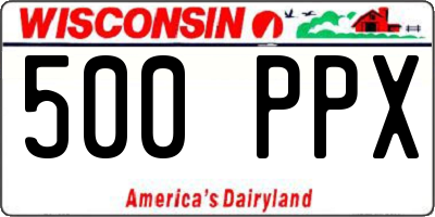 WI license plate 500PPX