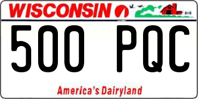 WI license plate 500PQC