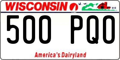 WI license plate 500PQO