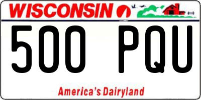 WI license plate 500PQU
