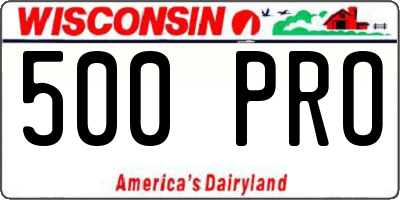 WI license plate 500PRO