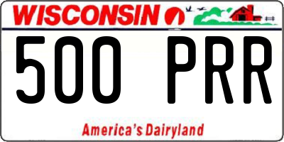 WI license plate 500PRR