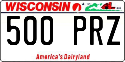 WI license plate 500PRZ